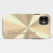Gepersonaliseerde metalen titanium gouden radiale  Case-Mate iPhone case (Achterkant (horizontaal))