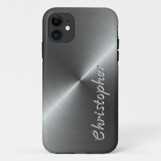 Gepersonaliseerde metalen titanium zilver radiale  Case-Mate iPhone case (Achterkant)