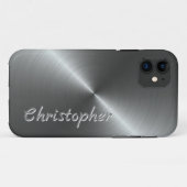 Gepersonaliseerde metalen titanium zilver radiale  Case-Mate iPhone case (Achterkant (horizontaal))