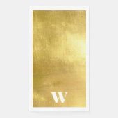 Gepersonaliseerde Metallic Gold Monogram Vakantie Servet (Voorkant)
