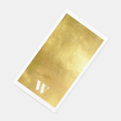 Gepersonaliseerde Metallic Gold Monogram Vakantie Servet (Hoek)