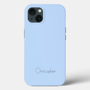 Gepersonaliseerde Metallic lichtblauwe Radiale Tex iPhone 13 Hoesje