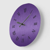 Gepersonaliseerde Metallic paarse romeinse cijfers Grote Klok (Hoek)