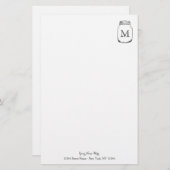 Gepersonaliseerde metselaar pot monogram briefpapi briefpapier (Voorkant / Achterkant)
