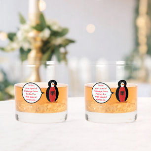 Gepersonaliseerde Mevr. Pinguïn Albanië Whisky Glas