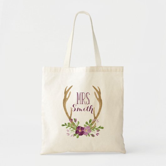 Gepersonaliseerde mevrouw Boho Canvas tas (Voorkant)