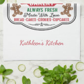 Gepersonaliseerde mevrouw Claus Kerstkoekje Baking Theedoek (Gevouwen)