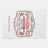 Gepersonaliseerde mevrouw Claus Kerstkoekje Baking Theedoek (Horizontaal)