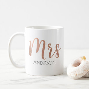 Gepersonaliseerde mevrouw Coffee-Mok Roos Gold Koffiemok