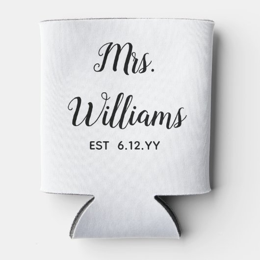 Gepersonaliseerde mevrouw Est Your Date Bride Gift Blikjeskoeler (Voorkant)