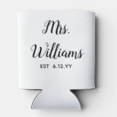 Gepersonaliseerde mevrouw Est Your Date Bride Gift Blikjeskoeler (Achterkant)