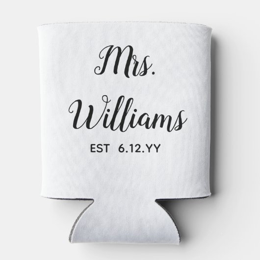 Gepersonaliseerde mevrouw Est Your Date Bride Gift Blikjeskoeler (Achterkant)