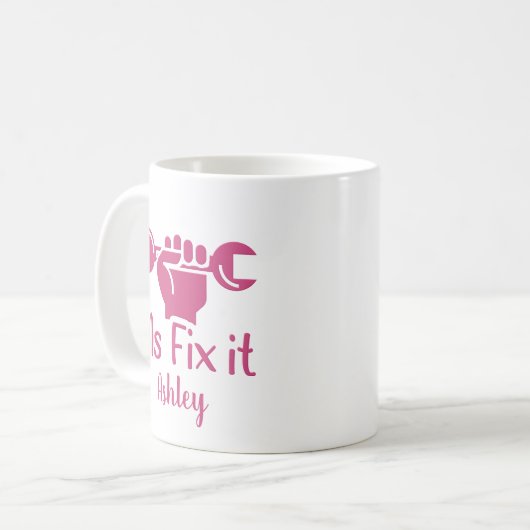 Gepersonaliseerde mevrouw Fix it Mok handschoenkof (Voorkant links)