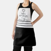 Gepersonaliseerde mevrouw Koken met Liefde Zwart Schort (Insitu)