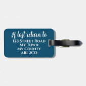 Gepersonaliseerde mevrouw Luggage Travel Label Hon Bagagelabel (Achterkant horizontaal)