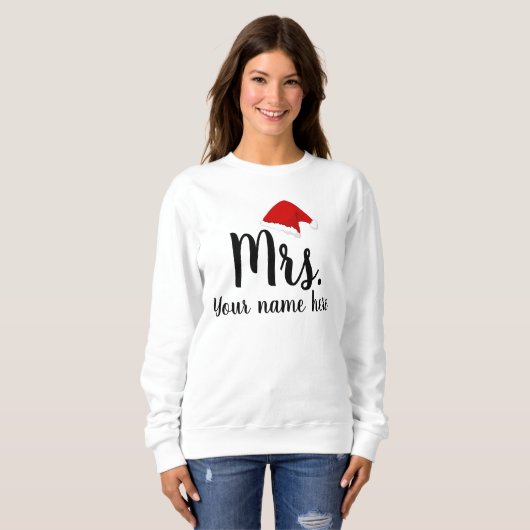 Gepersonaliseerde mevrouw Santa Sweatshirt (Voorkant volledig)