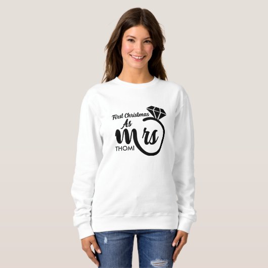 gepersonaliseerde mevrouw script trui (Voorkant volledig)