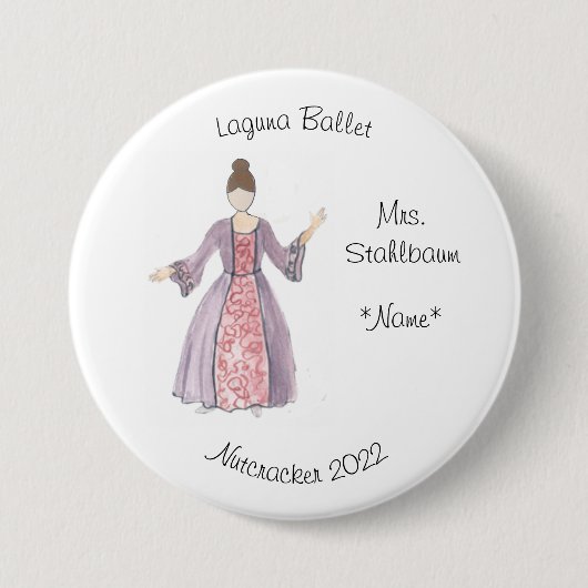 Gepersonaliseerde mevrouw Stahlbaum Keepomwille Nu Ronde Button 7,6 Cm (Voorkant)