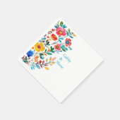 Gepersonaliseerde Mexicaanse Bloemenparen Douche Servet (Hoek)