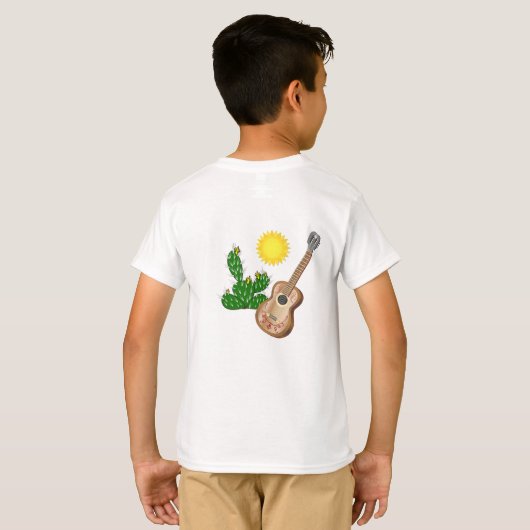 Gepersonaliseerde Mexicaanse Emoji in Sombrero & G T-shirt (Achterkant volledig)