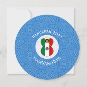 Gepersonaliseerde Mexicaanse engel Hanukkah-vlag  Kaart