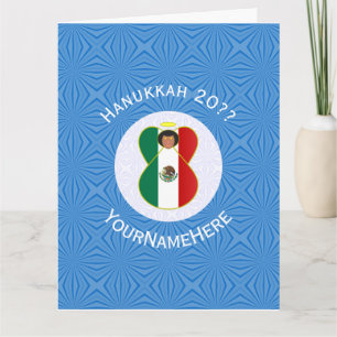 Gepersonaliseerde Mexicaanse Engel Hanukkah Vlag Kaart