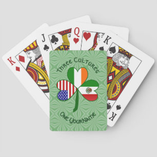 Gepersonaliseerde Mexicaanse Ierland USA Shamrock Pokerkaarten