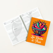 Gepersonaliseerde Mexicaanse Pop Art Chiles Recept Notitieboek (Binnen)