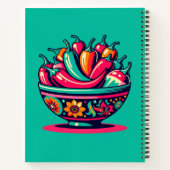Gepersonaliseerde Mexicaanse Pop Art Chiles Recept Notitieboek (Achterkant)