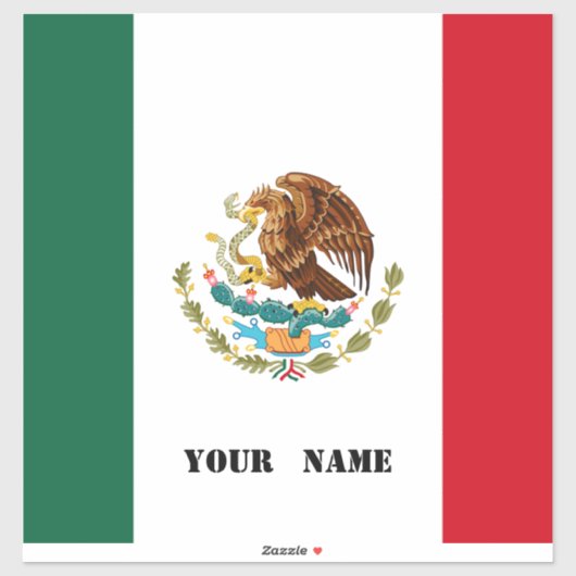 Gepersonaliseerde Mexicaanse vlag rechthoekige Sti Sticker (Vel)