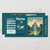 Gepersonaliseerde Mexico Travel Boarding Pass Kaar (Voorkant / Achterkant)