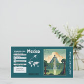 Gepersonaliseerde Mexico Travel Boarding Pass Kaar (Staand voorkant)
