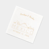 Gepersonaliseerde Mexico Wedding Napkins Gold Foli Folie Servetten (Links)
