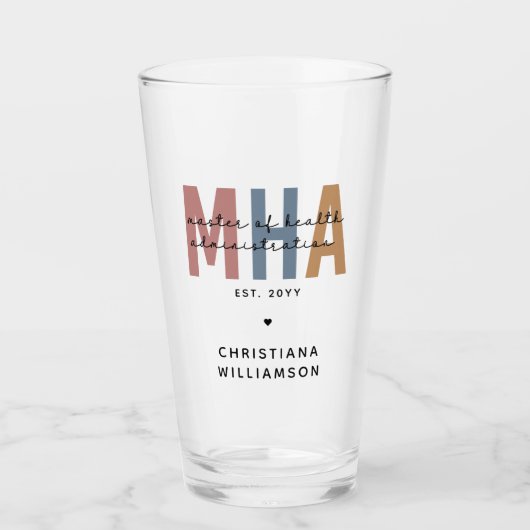 Gepersonaliseerde MHA Master of Health Administrat Glas (Voorkant)