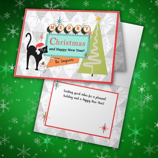 Gepersonaliseerde Mid Century Christmas Kaart