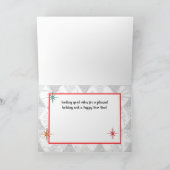 Gepersonaliseerde Mid Century Christmas Kaart (Binnen)