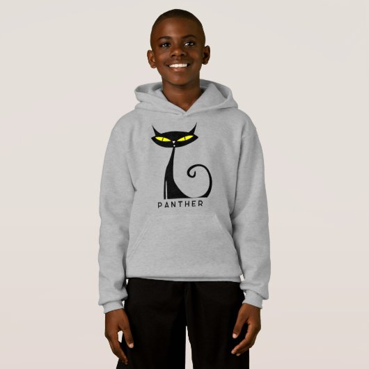 Gepersonaliseerde Mid Century Modern Atomic Black  (Voorkant volledig)