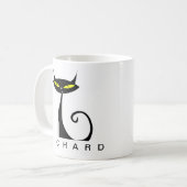 Gepersonaliseerde Mid Century Modern Atomic Black  Koffiemok (Voorkant links)