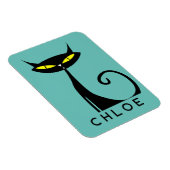 Gepersonaliseerde Mid Century Modern Atomic Black  Magneet (Rechterzijde)