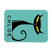 Gepersonaliseerde Mid Century Modern Atomic Black  Magneet (Horizontaal)