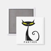 Gepersonaliseerde Mid Century Modern Atomic Black  Magneet (Voorkant / Achterkant)