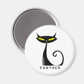 Gepersonaliseerde Mid Century Modern Atomic Black  Magneet (Voorkant / Achterkant)