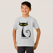 Gepersonaliseerde Mid Century Modern Atomic Black  T-shirt (Voorkant volledig)