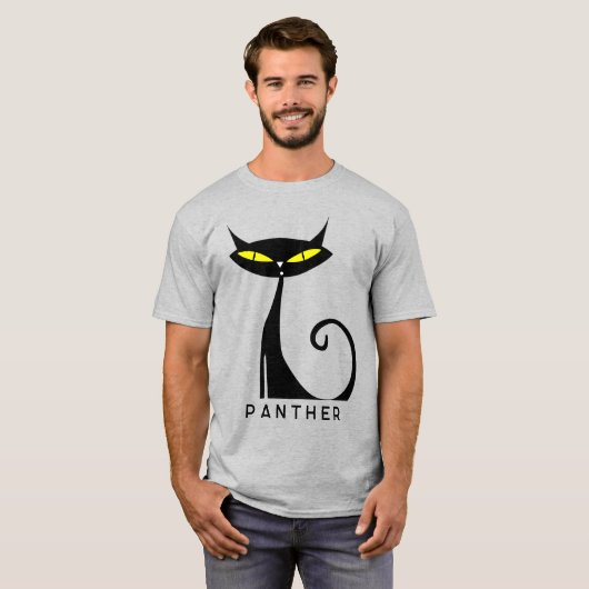 Gepersonaliseerde Mid Century Modern Atomic Black T-shirt (Voorkant volledig)