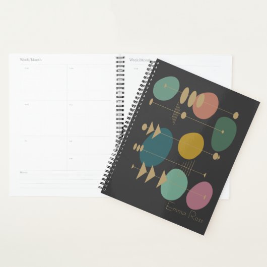 Gepersonaliseerde Mid-Century Moderne Geometrische Planner (Display)