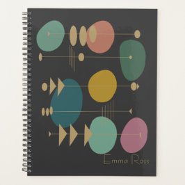 Gepersonaliseerde Mid-Century Moderne Geometrische Planner