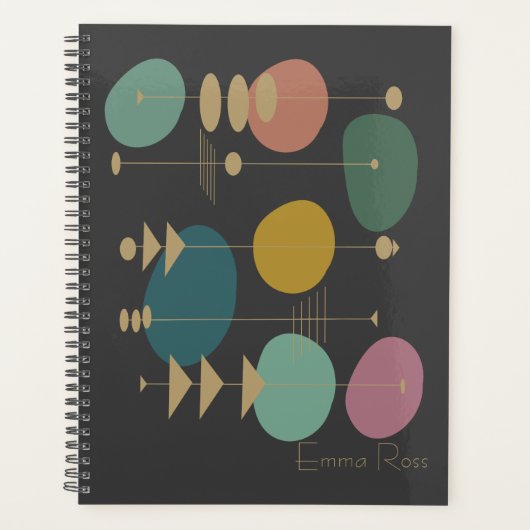 Gepersonaliseerde Mid-Century Moderne Geometrische Planner (Voorkant)