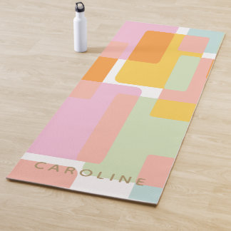 Gepersonaliseerde Mid-Century Moderne Pastels Geom Yogamat