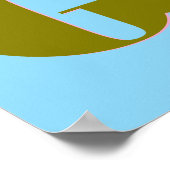 Gepersonaliseerde Mid Century Retro Letter Initiaa Poster (Hoek)