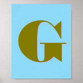 Gepersonaliseerde Mid Century Retro Letter Initiaa Poster (Voorkant)